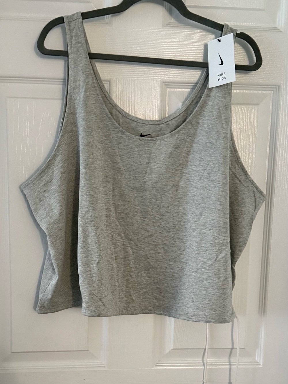 Nike Yoga Women's Gray Cropped Top with draw string XXL NWT